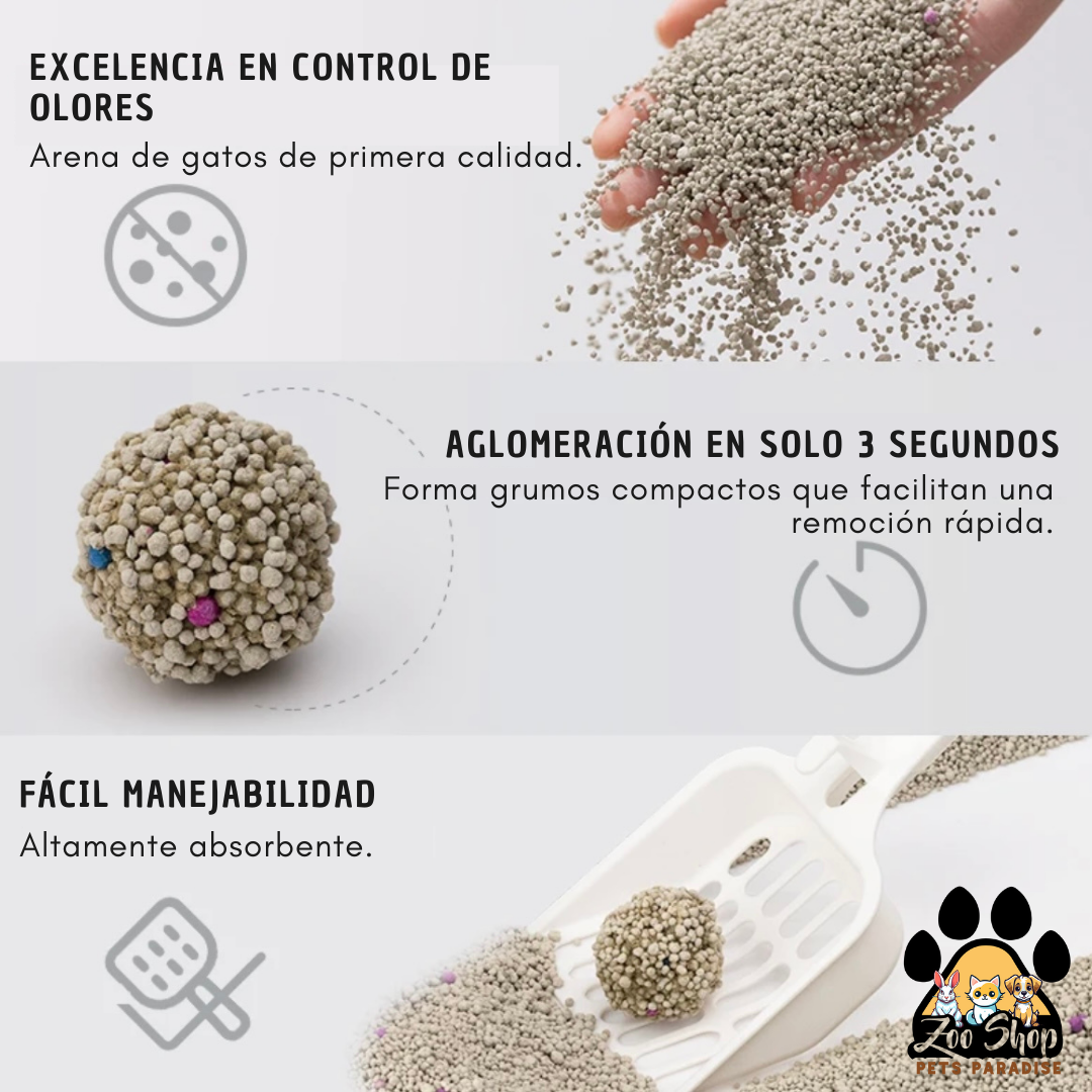 Arena Aglomerante Ultra Premium Zoo Planet 8KG - Fragancia de limón