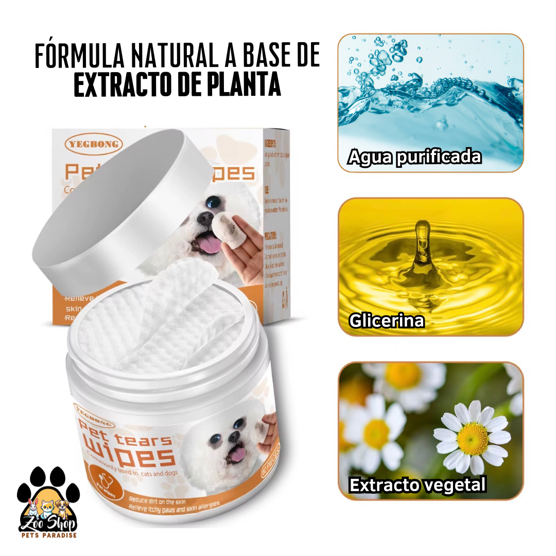 Toallitas Húmedas Multiusos para Limpieza "Pet Clean Wipes" (60 unidades)