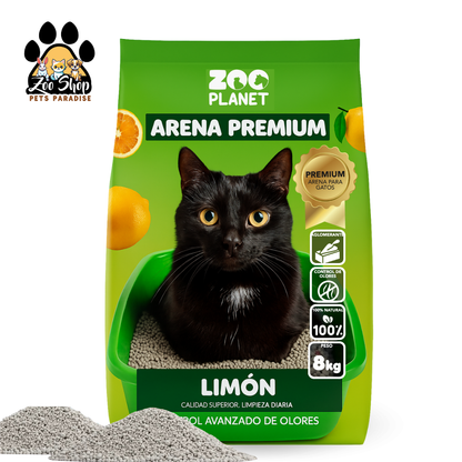 Arena Aglomerante Ultra Premium Zoo Planet 8KG - Fragancia de limón