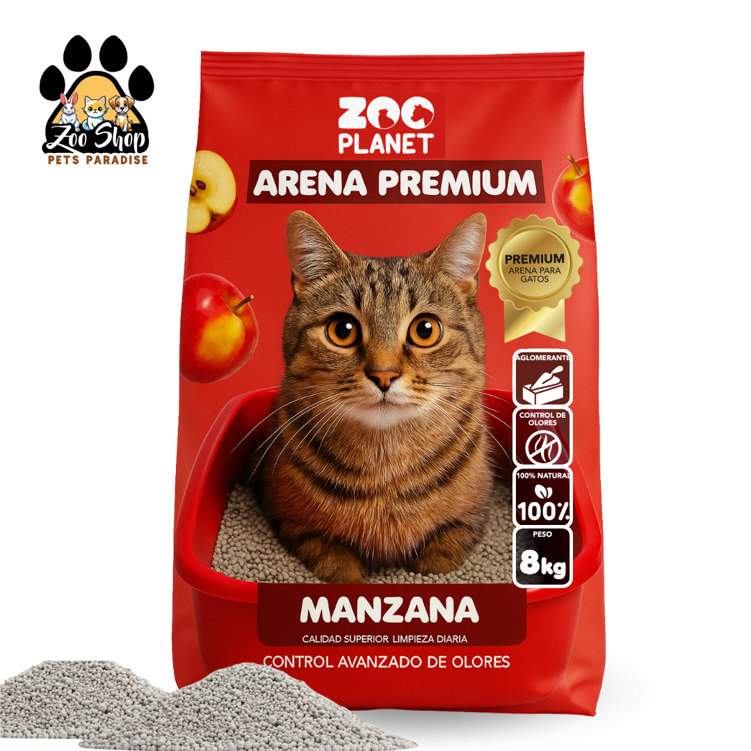 Arena Aglomerante Ultra Premium Zoo Planet 8KG - Fragancia de manzana