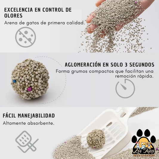 Arena Aglomerante Ultra Premium Zoo Planet 8KG - Fragancia de vainilla