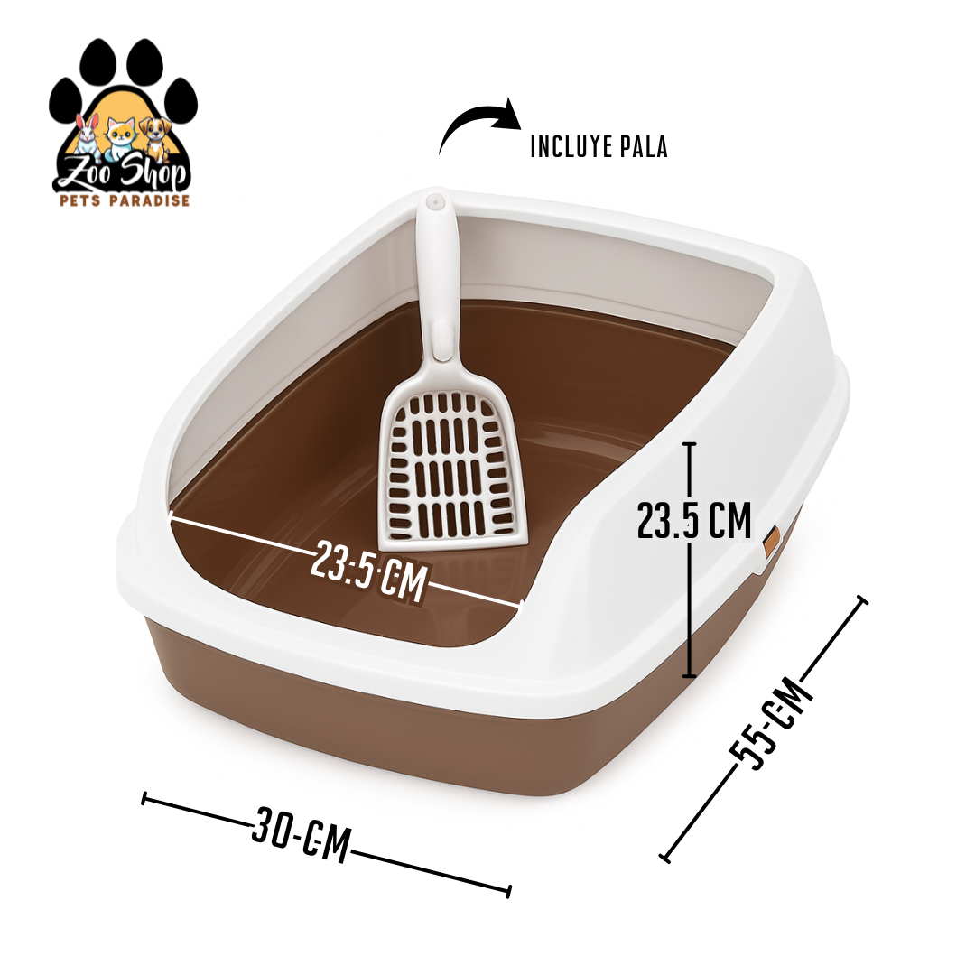 Arenero abierto con borde alto - Color chocolate