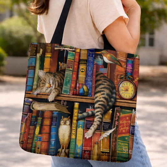 Tote Bag de Tela de Lino. Bolso Multiusos - Diseño #5 ENTRE LIBROS