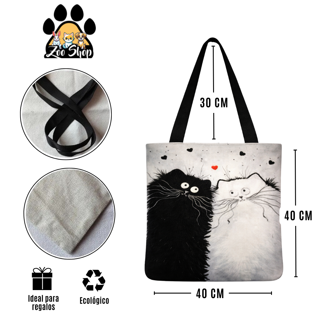 Tote Bag de Tela de Lino. Bolso Multiusos - Diseño #2 YIN YANG