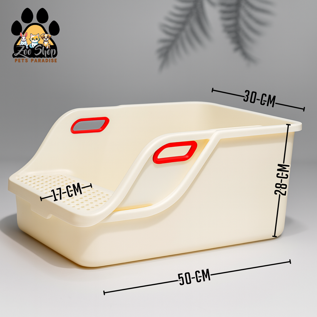 Arenero abierto con sistema de filtrado (colador) para la limpieza - Color blanco