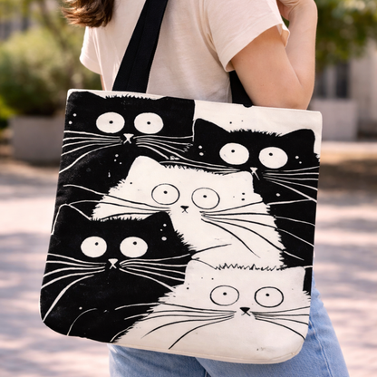 Tote Bag de Tela de Lino. Bolso Multiusos - Diseño #9 OJITOS CURIOSOS