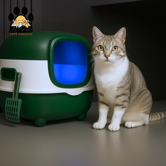 Arenero Cerrado con Luz UV “CleanUV CatBox” - Color verde