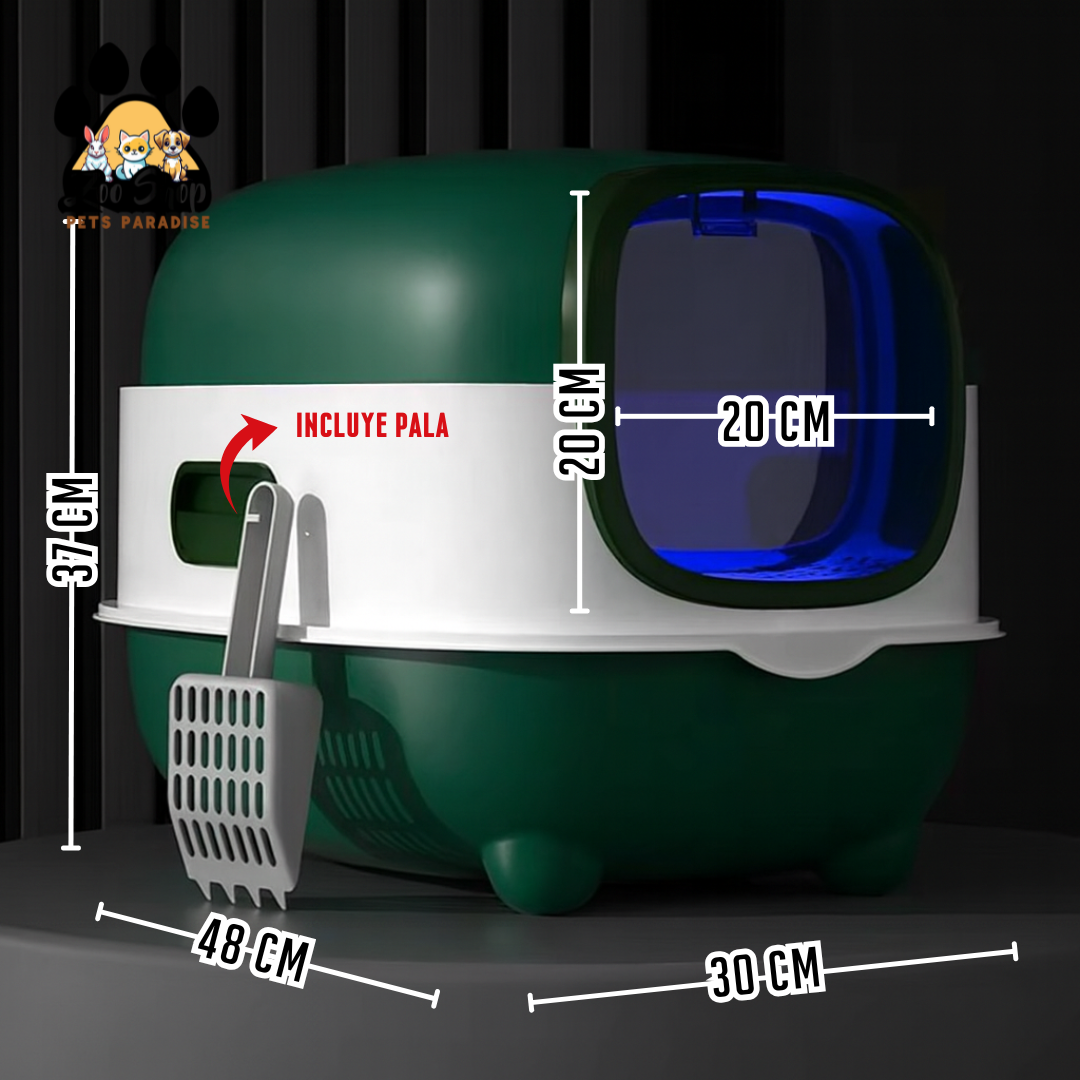 Arenero Cerrado con Luz UV “CleanUV CatBox” - Color verde