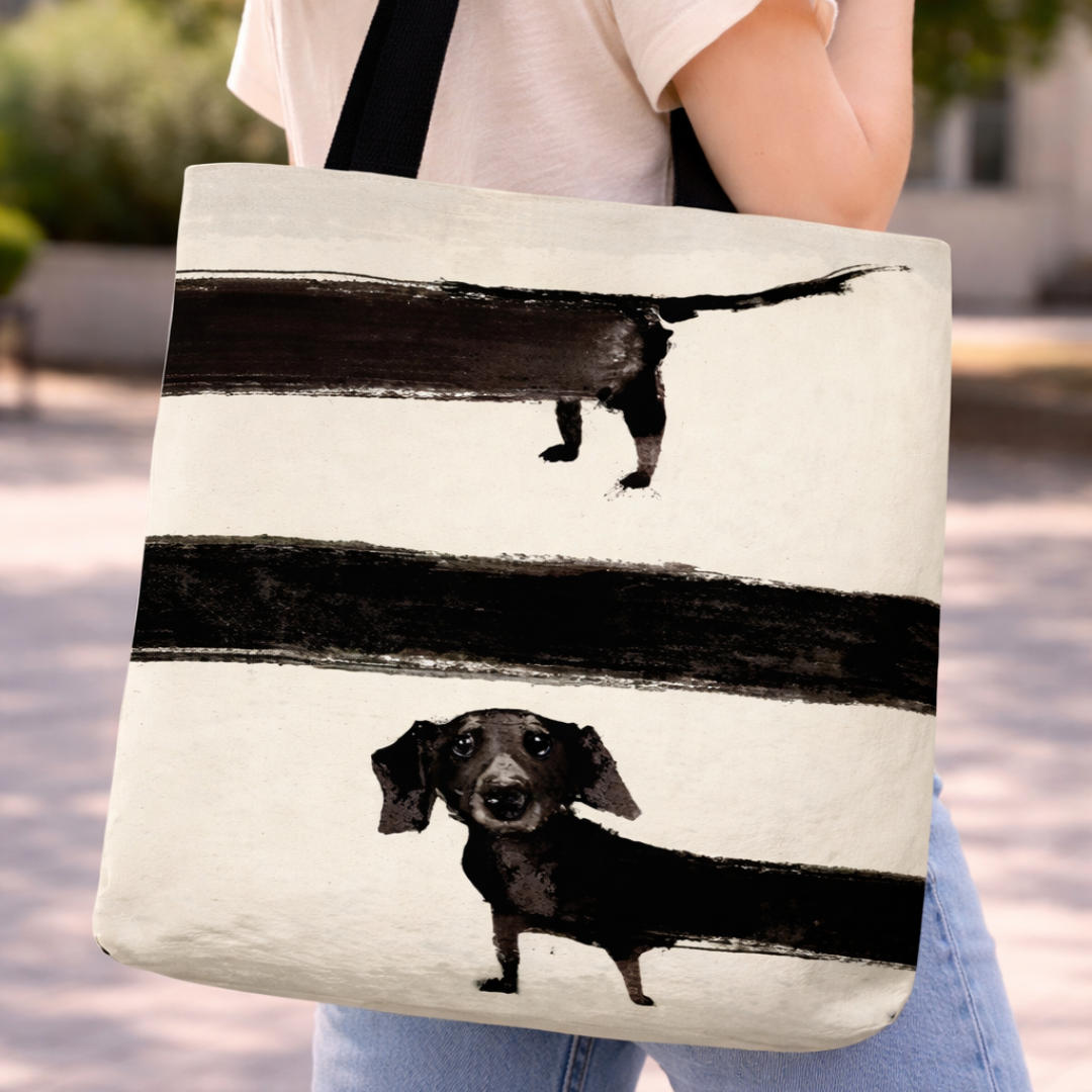 Tote Bag de Tela de Lino. Bolso Multiusos - Diseño #15 ESTILO SALCHICHA