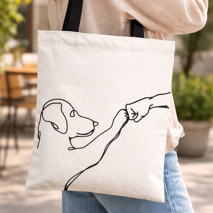 Tote Bag de Tela de Lino. Bolso Multiusos - Diseño #20 AMOR INCONDICIONAL