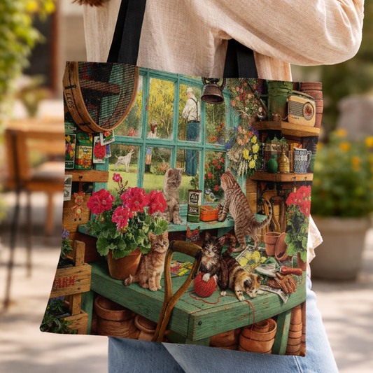 Tote Bag de Tela de Lino. Bolso Multiusos - Diseño #21 RINCÓN FELIZ