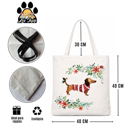 Tote Bag de Tela de Lino. Bolso Multiusos - Diseño #22 INVIERNO COZY