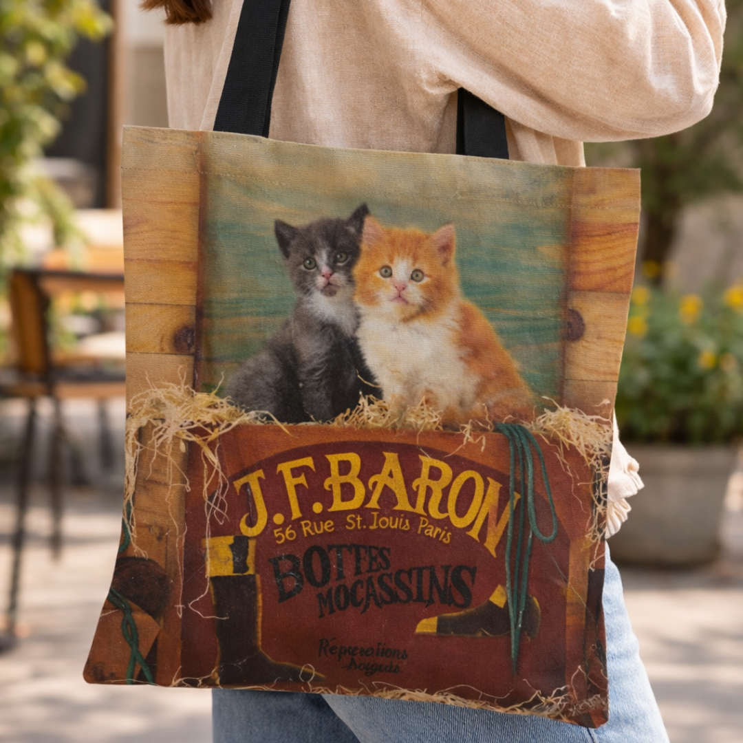 Tote Bag de Tela de Lino. Bolso Multiusos - Diseño #24 COMPAÑEROS VAQUEROS