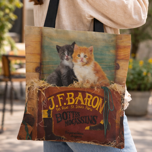 Tote Bag de Tela de Lino. Bolso Multiusos - Diseño #24 COMPAÑEROS VAQUEROS