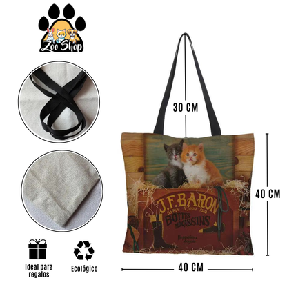 Tote Bag de Tela de Lino. Bolso Multiusos - Diseño #24 COMPAÑEROS VAQUEROS