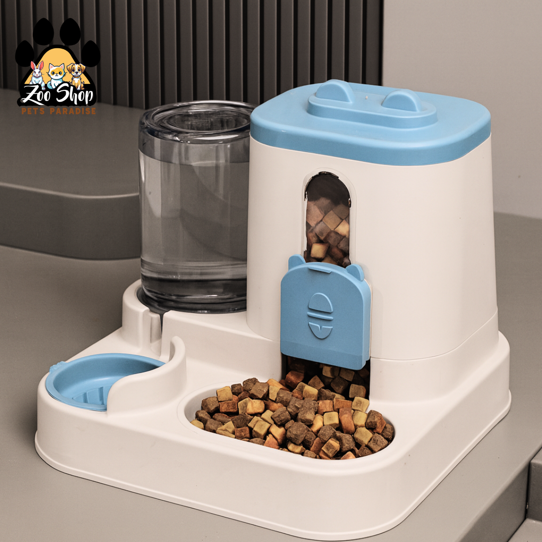 Dispensador 2 en 1 de Agua y Alimento " DuoFeed" (800 ml) - Color azul