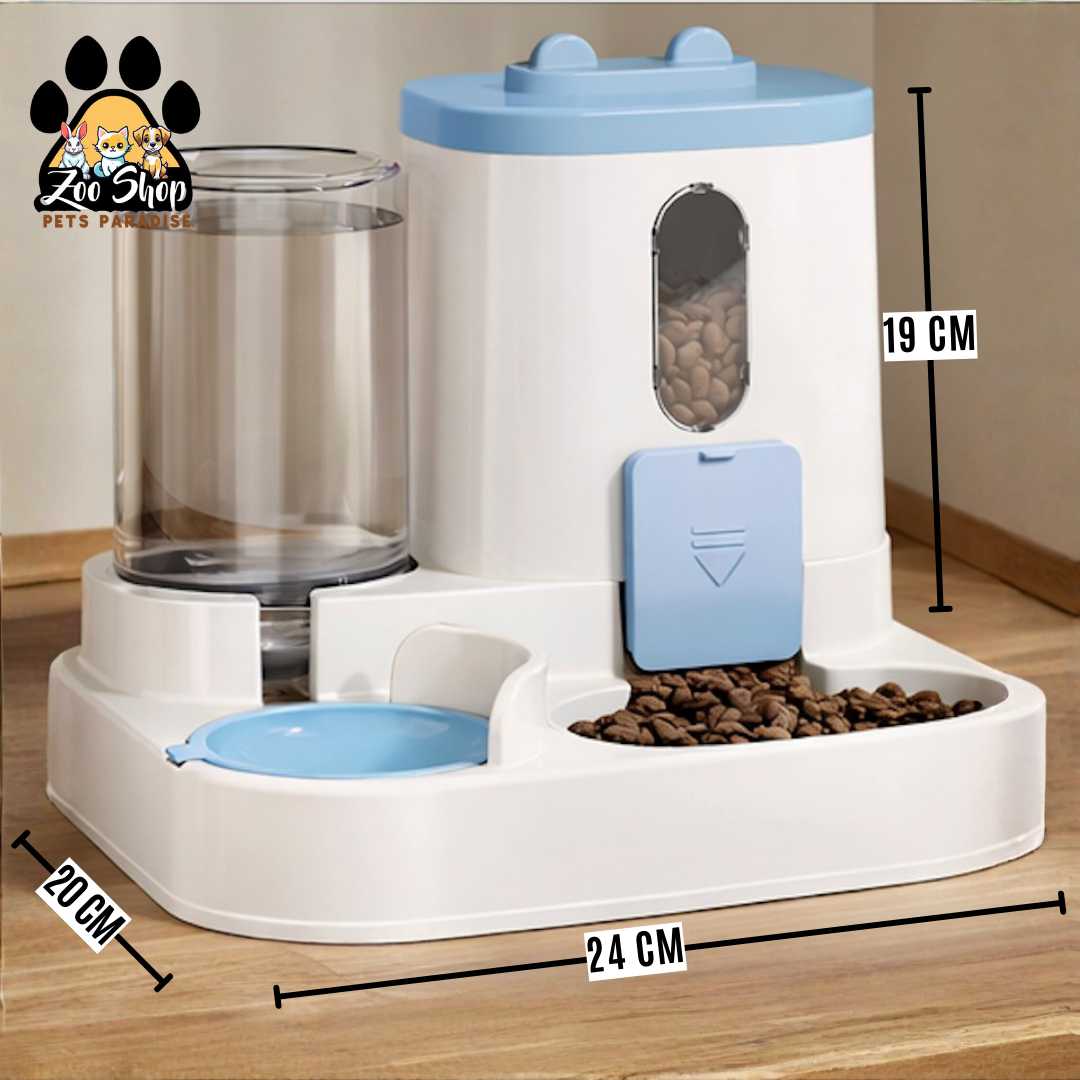 Dispensador 2 en 1 de Agua y Alimento " DuoFeed" (800 ml) - Color azul