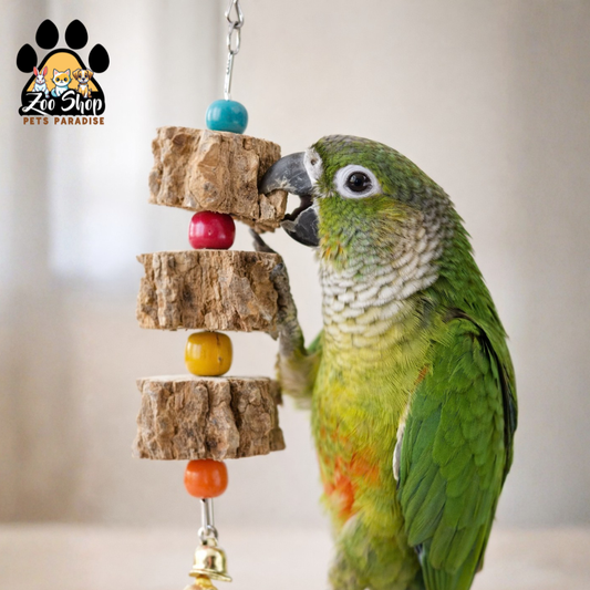 Madera Natural - Accesorio Colgante de Estimulación y Entretenimiento (3 trozos)