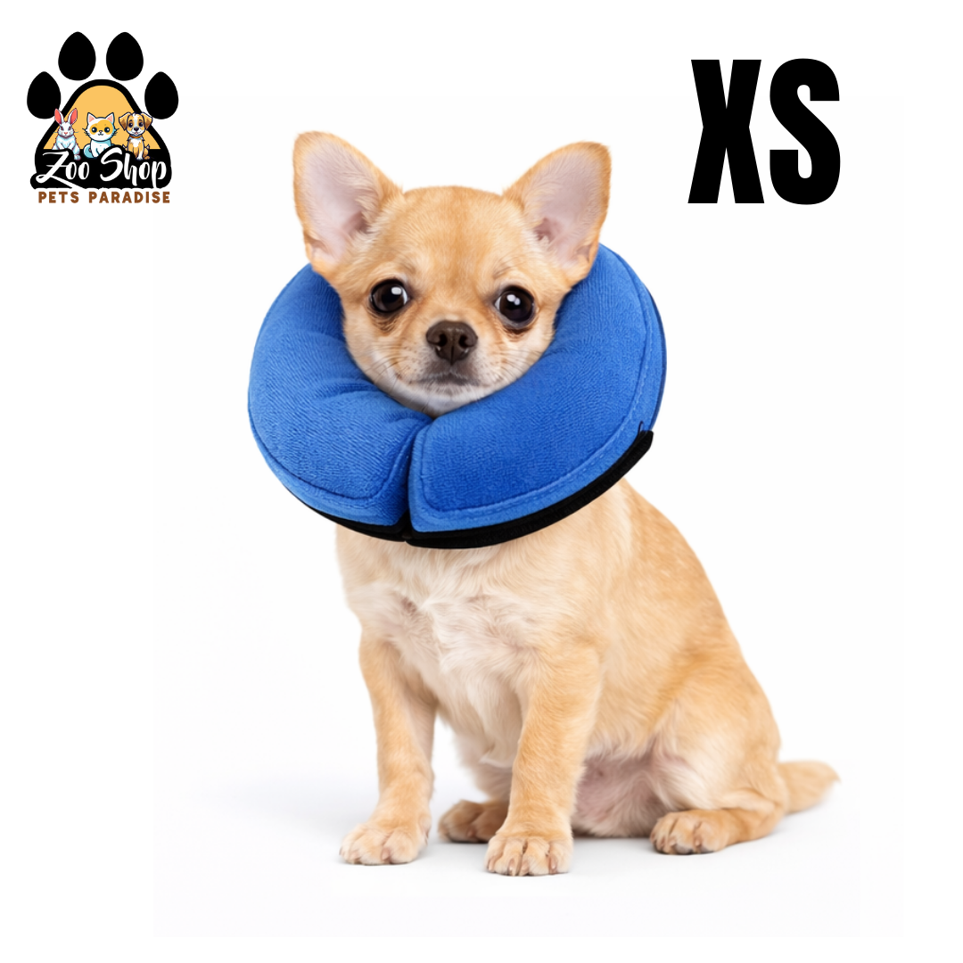 Collar de Recuperación Inflable y Ajustable - Talla XS - Color azul