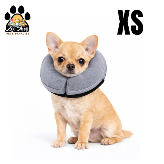 Collar de Recuperación Inflable y Ajustable - Talla XS - Color gris