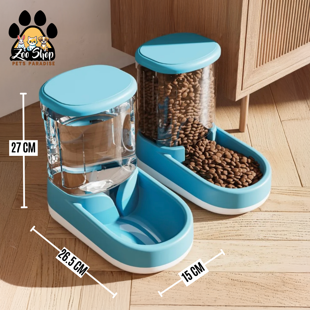 Dispensador Dúo Agua y Alimento (3.8 L) - Color azul