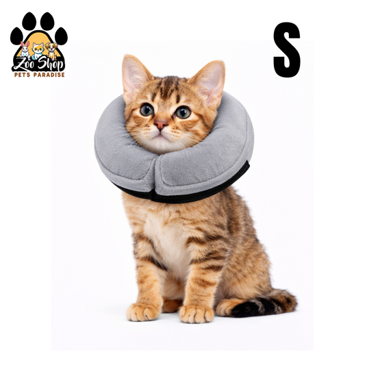 Collar de Recuperación Inflable y Ajustable - Talla S - Color gris