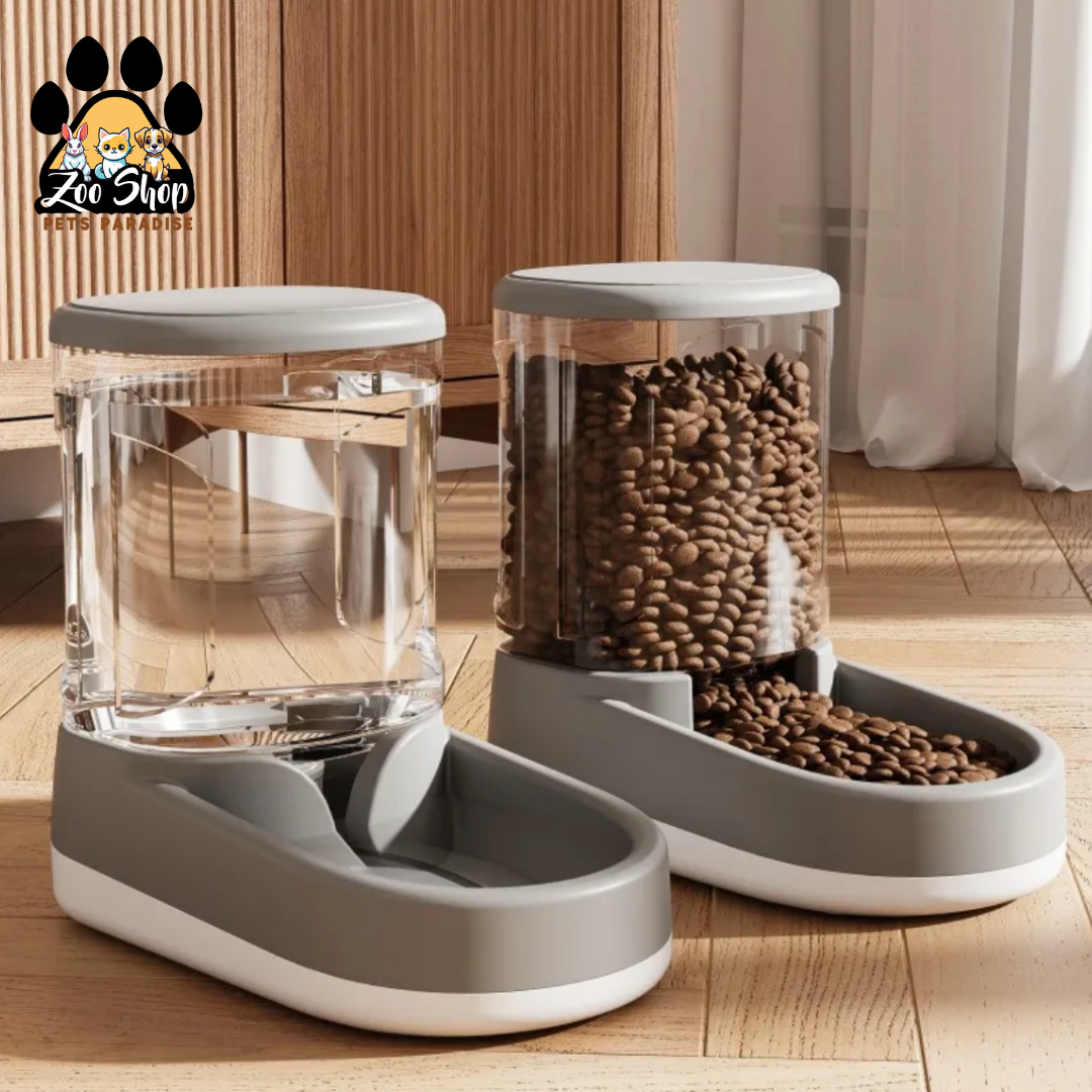 Dispensador Dúo Agua y Alimento (3.8 L) - Color gris