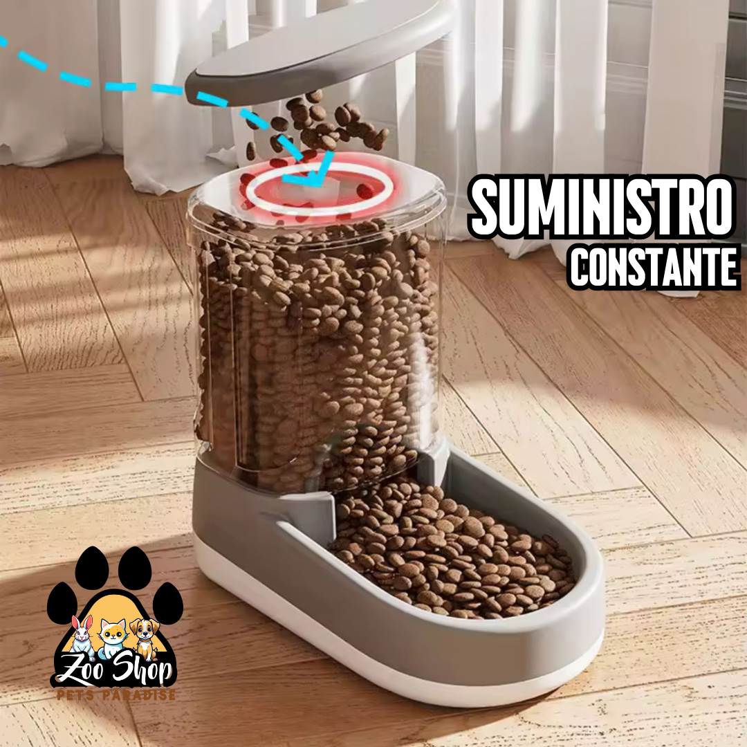 Dispensador Dúo Agua y Alimento (3.8 L) - Color rosado