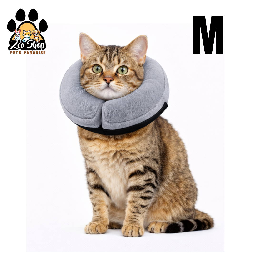 Collar de Recuperación Inflable y Ajustable - Talla M - Color gris