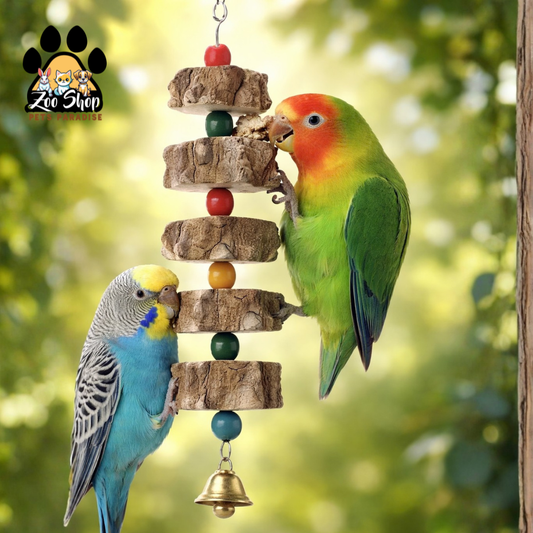 Madera Natural - Accesorio Colgante de Estimulación y Entretenimiento (5 trozos)