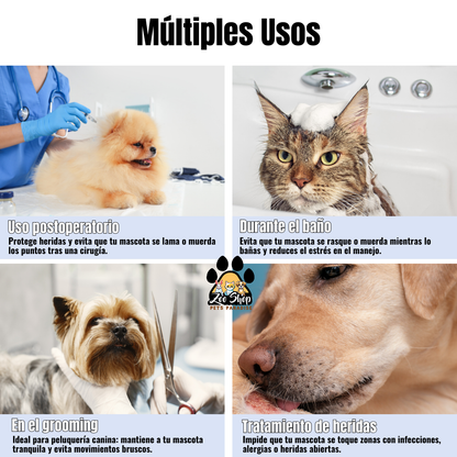 Collar de Recuperación Inflable y Ajustable - Talla L - Color gris