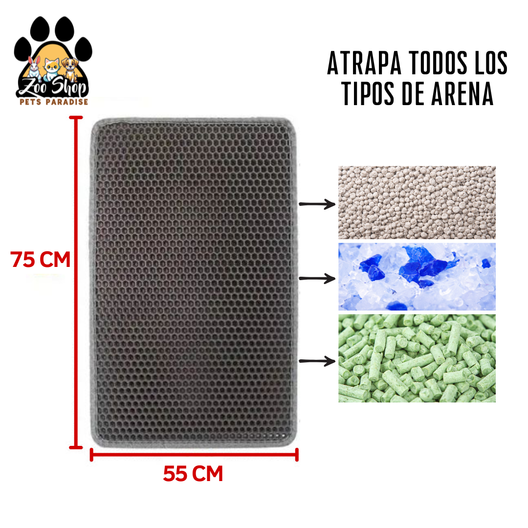 Alfombra para Arenero - Tamaño M (75 X 55 CM) - Color negro