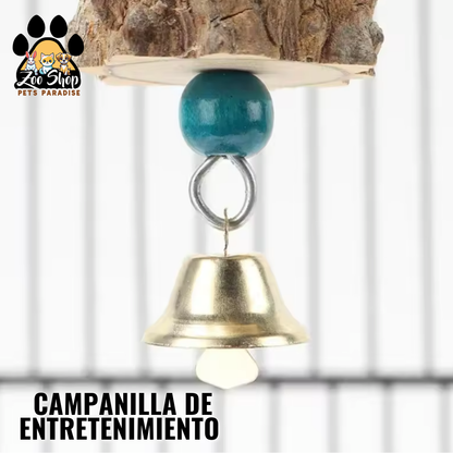 Madera Natural - Accesorio Colgante de Estimulación y Entretenimiento (8 trozos)