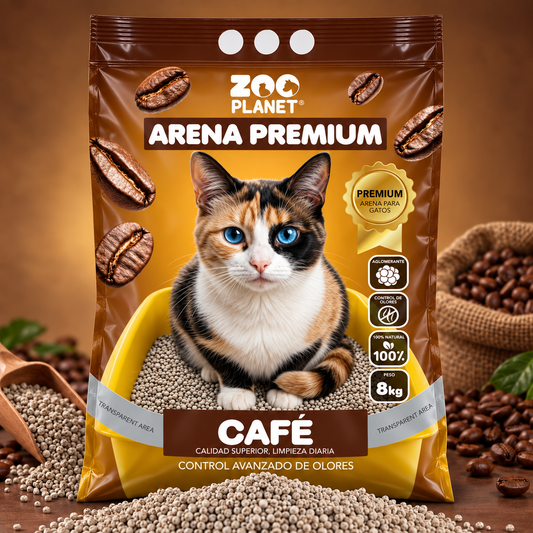 Arena Aglomerante Ultra Premium Zoo Planet 8KG - Fragancia de café