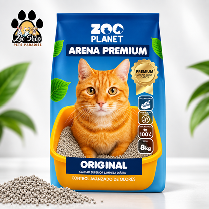Arena Aglomerante Ultra Premium Zoo Planet 8KG - Sin fragancia (original)