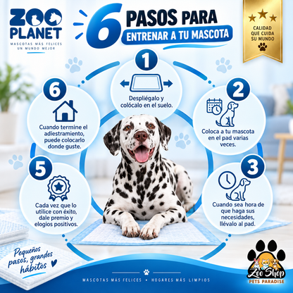 Pads 30 unidades Super Absorbentes Zoo Planet - Tamaño L (60 cm x 60cm)