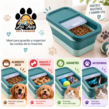 Contenedor Multiusos Para Alimentos y Accesorios de Mascotas - Color azul