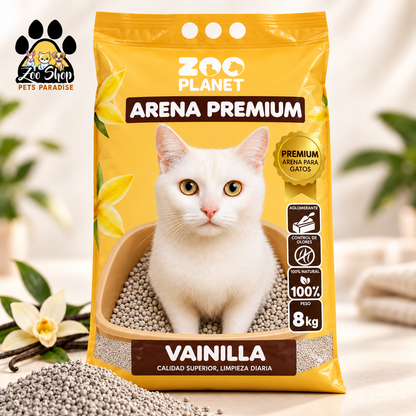 Arena Aglomerante Ultra Premium Zoo Planet 8KG - Fragancia de vainilla